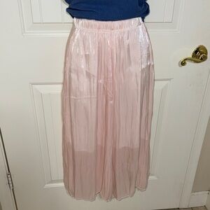 NWOT Elegant Light Pink Maxi Skirt